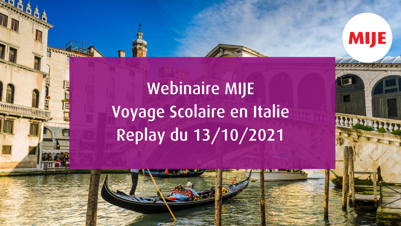 Voyage scolaire Webinaire "Forum Destination": Voyage Scolaire en Italie